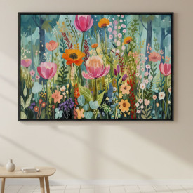A Calm Moment in a Colorful Garden - Serene Abstract Art