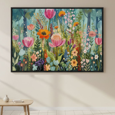 A Calm Moment in a Colorful Garden - Serene Abstract Art