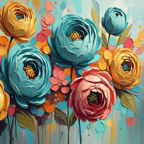 Stylized Abstract Floral Canvas Print