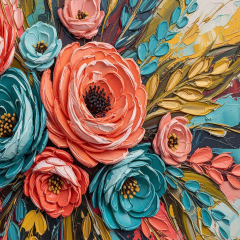 Bold Abstract Floral Canvas