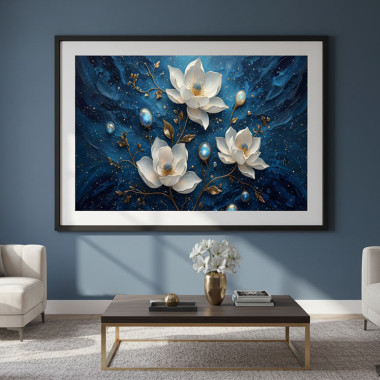 Celestial Floral Tapestry - Ethereal Abstract Art Print