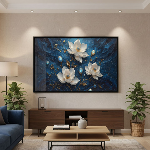 Celestial Floral Tapestry - Ethereal Abstract Art Print