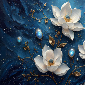 Celestial Floral Tapestry - Ethereal Abstract Art Print