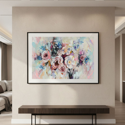 Dance of Brush and Petal - Expressive Floral Painting