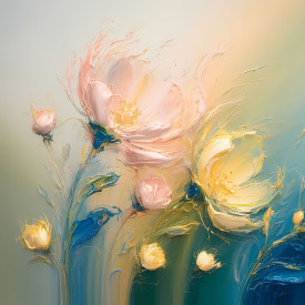 Floral Dawn Colors - Abstract Printable Art