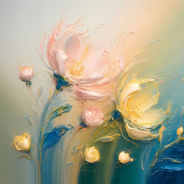 Floral Dawn Colors - Abstract Printable Art