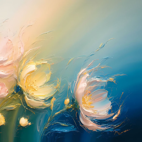 Floral Dawn Colors - Abstract Printable Art