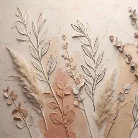 Desert Harmony – Luxury Botanical Textured Wall Art | Organic Modern Living Room Decor