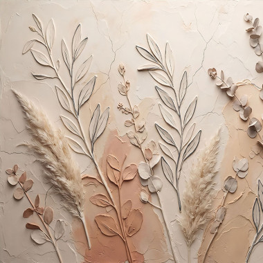 Desert Harmony – Luxury Botanical Textured Wall Art | Organic Modern Living Room Decor