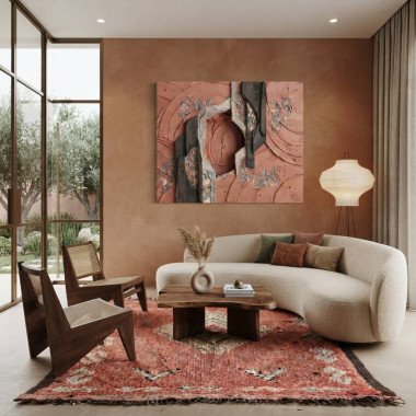 Terracotta Abstract Textured Wall Art