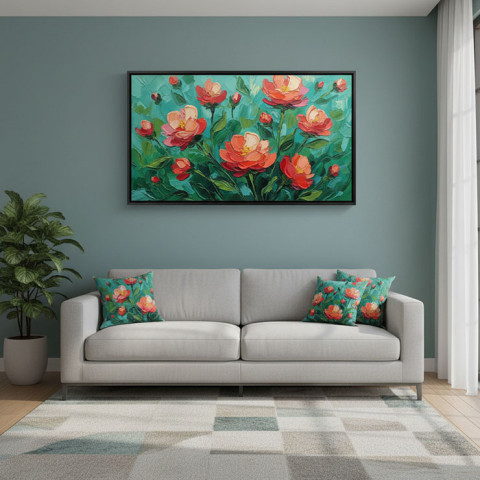 Abstract Blooming Flowers Wall Art