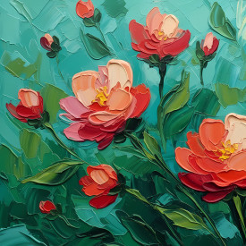 Abstract Blooming Flowers Wall Art