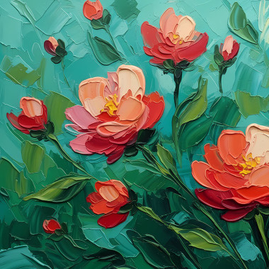 Abstract Blooming Flowers Wall Art