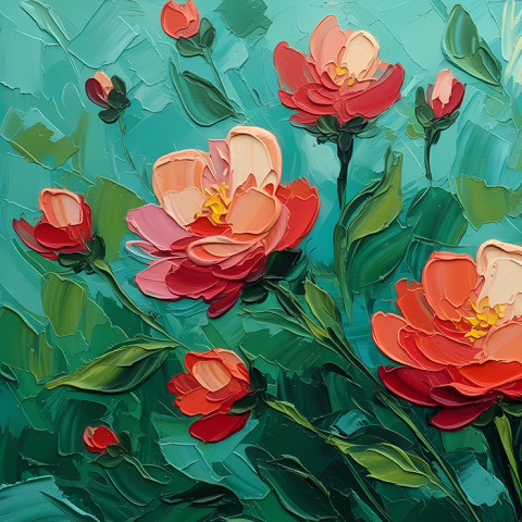 Abstract Blooming Flowers Wall Art